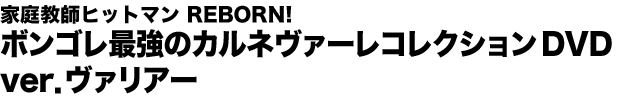 家庭教師ヒットマン REBORN! ボンゴレ最強のカルネヴァーレコレクションＤＶＤ　ｖｅｒ．ヴァリアー